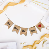 5pcs Set Fashionable Cloth Forked Tail shaped Banner for Party Decoration - Front View