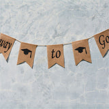 Doctoral Cap Burlap Banner Hanging Linen Swallowtail Flags for Graduation Ceremony Party Decor - 45-Degree Angle