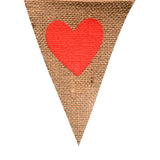 LOVE Triangle Linen Hanging Flags Banner Bunting for Wedding Bridal Shower Proposal Decoration - Front View