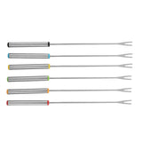 6pcs/Set Stainless Steel Chocolate Cheese Dessert Fondue Pot Forks Kitchen Tool Tableware
