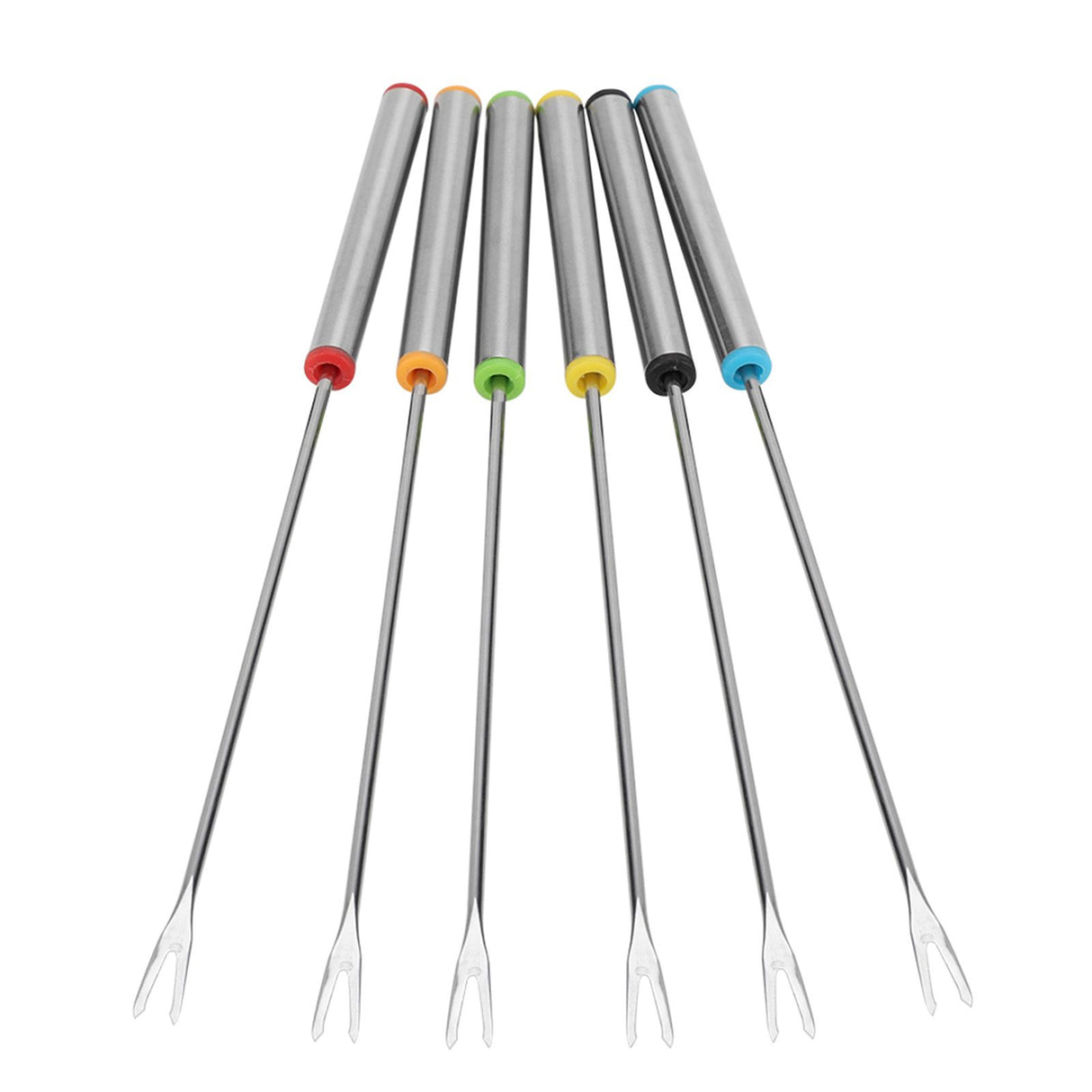 6pcs/Set Stainless Steel Chocolate Cheese Dessert Fondue Pot Forks Kitchen Tool Tableware