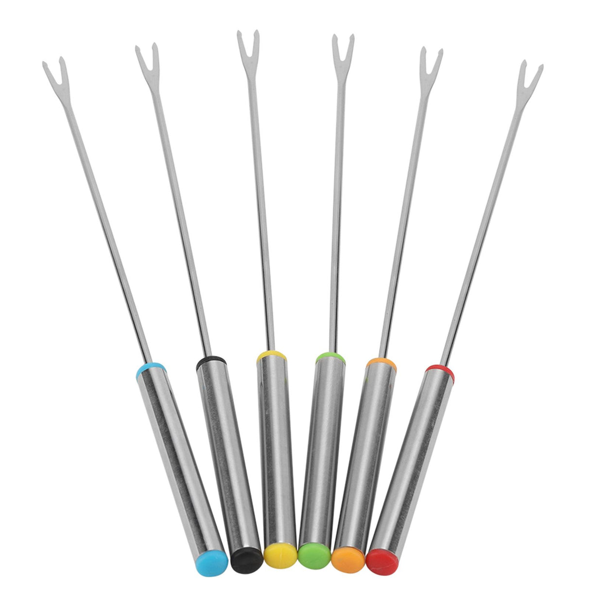 6pcs/Set Stainless Steel Chocolate Cheese Dessert Fondue Pot Forks Kitchen Tool Tableware