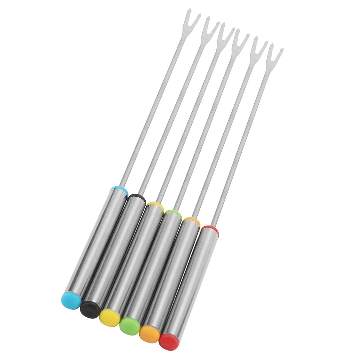 6pcs/Set Stainless Steel Chocolate Cheese Dessert Fondue Pot Forks Kitchen Tool Tableware