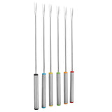 6pcs/Set Stainless Steel Chocolate Cheese Dessert Fondue Pot Forks Kitchen Tool Tableware