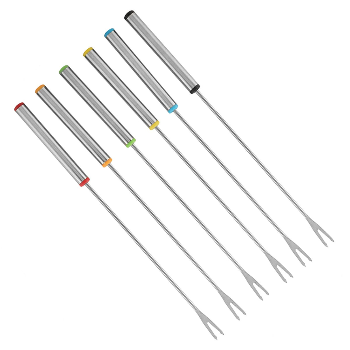 6pcs/Set Stainless Steel Chocolate Cheese Dessert Fondue Pot Forks Kitchen Tool Tableware