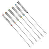 6pcs/Set Stainless Steel Chocolate Cheese Dessert Fondue Pot Forks Kitchen Tool Tableware