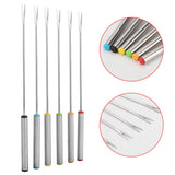 6pcs/Set Stainless Steel Chocolate Cheese Dessert Fondue Pot Forks Kitchen Tool Tableware