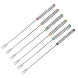 6pcs/Set Stainless Steel Chocolate Cheese Dessert Fondue Pot Forks Kitchen Tool Tableware