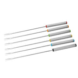 6pcs/Set Stainless Steel Chocolate Cheese Dessert Fondue Pot Forks Kitchen Tool Tableware
