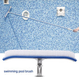 18in Swimming Pool Wall Brush Cleaning Tools Aluminum Handle for Pond Spa Hot Spring Pools