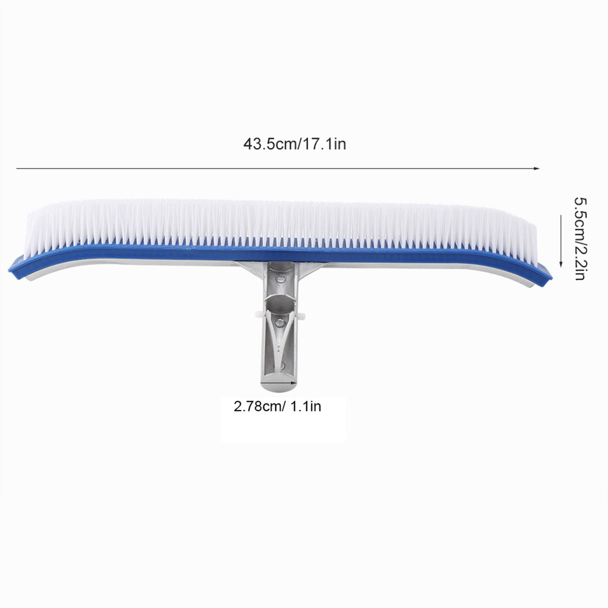 18in Swimming Pool Wall Brush Cleaning Tools Aluminum Handle for Pond Spa Hot Spring Pools