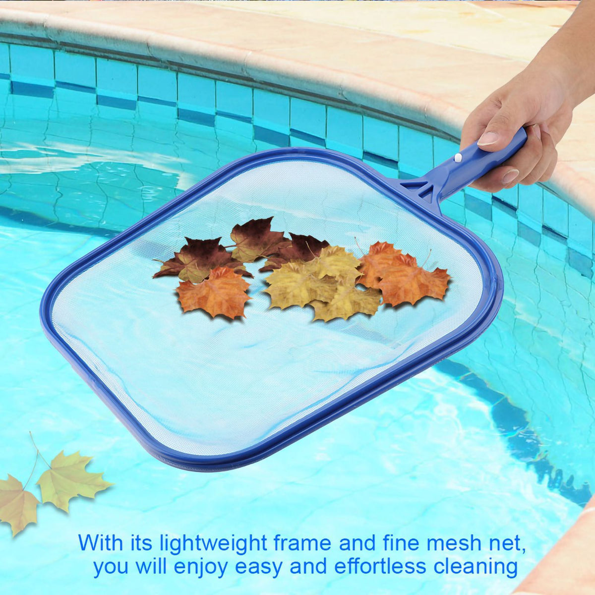 Lightweight Leaf Skimmer Mesh Net Frame Swimming Pool Pond Tub Cleaning Tool for Many Poles
