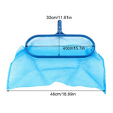Blue Plastic Leaf Skimmer Fine Mesh Net Deep Bag Swimming Pool Pond Tub Cleaning Tool