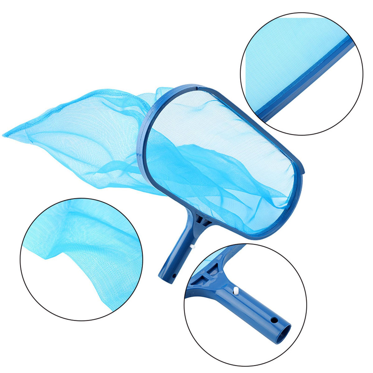 Blue Plastic Leaf Skimmer Fine Mesh Net Deep Bag Swimming Pool Pond Tub Cleaning Tool