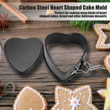 Carbon Steel Cake Mold with Removable Pan Tray Heart Shaped Baking Mould Nonstick Cookware - Front View