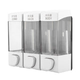 Wall Mounted 3-Chamber Liquid Lotion Shampoo Soap Dispenser Set Bathroom Accessories - Front View