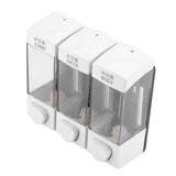 Wall Mounted 3-Chamber Liquid Lotion Shampoo Soap Dispenser Set Bathroom Accessories