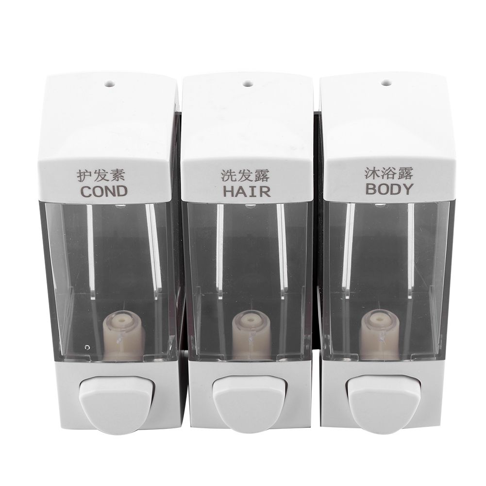 Wall Mounted 3-Chamber Liquid Lotion Shampoo Soap Dispenser Set Bathroom Accessories
