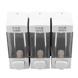 Wall Mounted 3-Chamber Liquid Lotion Shampoo Soap Dispenser Set Bathroom Accessories - Top-Down View