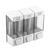 Wall Mounted 3-Chamber Liquid Lotion Shampoo Soap Dispenser Set Bathroom Accessories - 45-Degree Angle