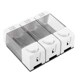 Wall Mounted 3-Chamber Liquid Lotion Shampoo Soap Dispenser Set Bathroom Accessories - Rear View