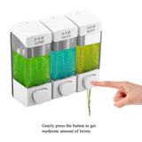 Wall Mounted 3-Chamber Liquid Lotion Shampoo Soap Dispenser Set Bathroom Accessories - Extra Image
