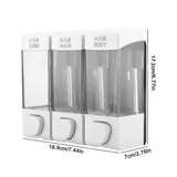 Wall Mounted 3-Chamber Liquid Lotion Shampoo Soap Dispenser Set Bathroom Accessories