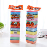 10pcs/ Set Durable Cleaning Sponge Kitchen Tool for Dishes Bowl Pot Pan - Close-Up Angle