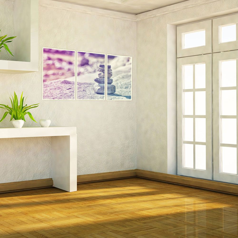 3Pcs Stone Pattern Canvas Wall Art Painting Printed Picture for Home Office Decor