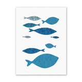 3Pcs Canvas Wall Art Painting Cartoon Fishes Printed Picture Home Office Decor