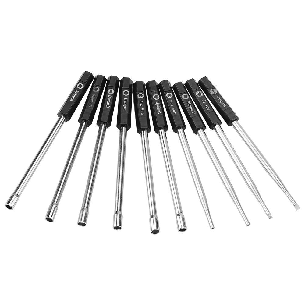 10 PCS Carburetor Adjustment Set Screwdriver Card Tool Splined Pacman Double D Type