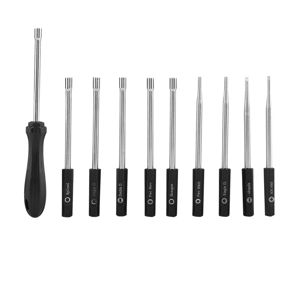 10 PCS Carburetor Adjustment Set Screwdriver Card Tool Splined Pacman Double D Type