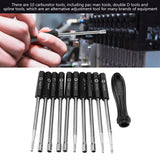 10 PCS Carburetor Adjustment Set Screwdriver Card Tool Splined Pacman Double D Type