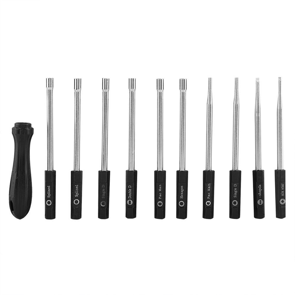 10 PCS Carburetor Adjustment Set Screwdriver Card Tool Splined Pacman Double D Type