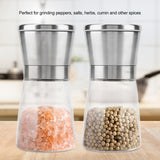 Stainless Steel Manual Pepper Herbs Mill Shaker Spices Salts Kitchen Grinding Tool - Front View