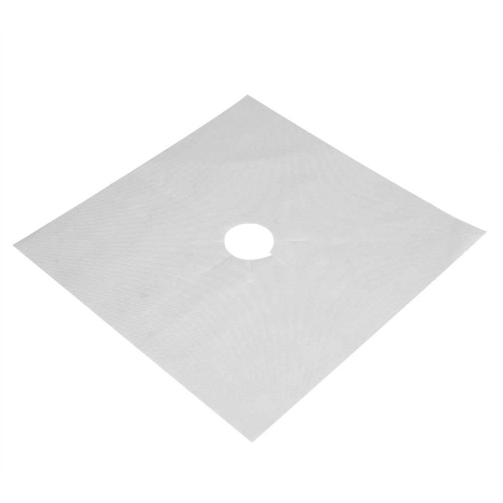 4Pcs Gas Range Stove Burner Covers Protector NOn Stick Oil Protection Mat Kitchen Tool(Silver)