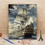 Sailboat Pattern Durable Breathable Pillow Cushion Pad Case Car Household