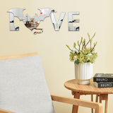 Love and Bat Pattern Wall Sticker for Living Room Backdrop Wall Bedroom - Top-Down View