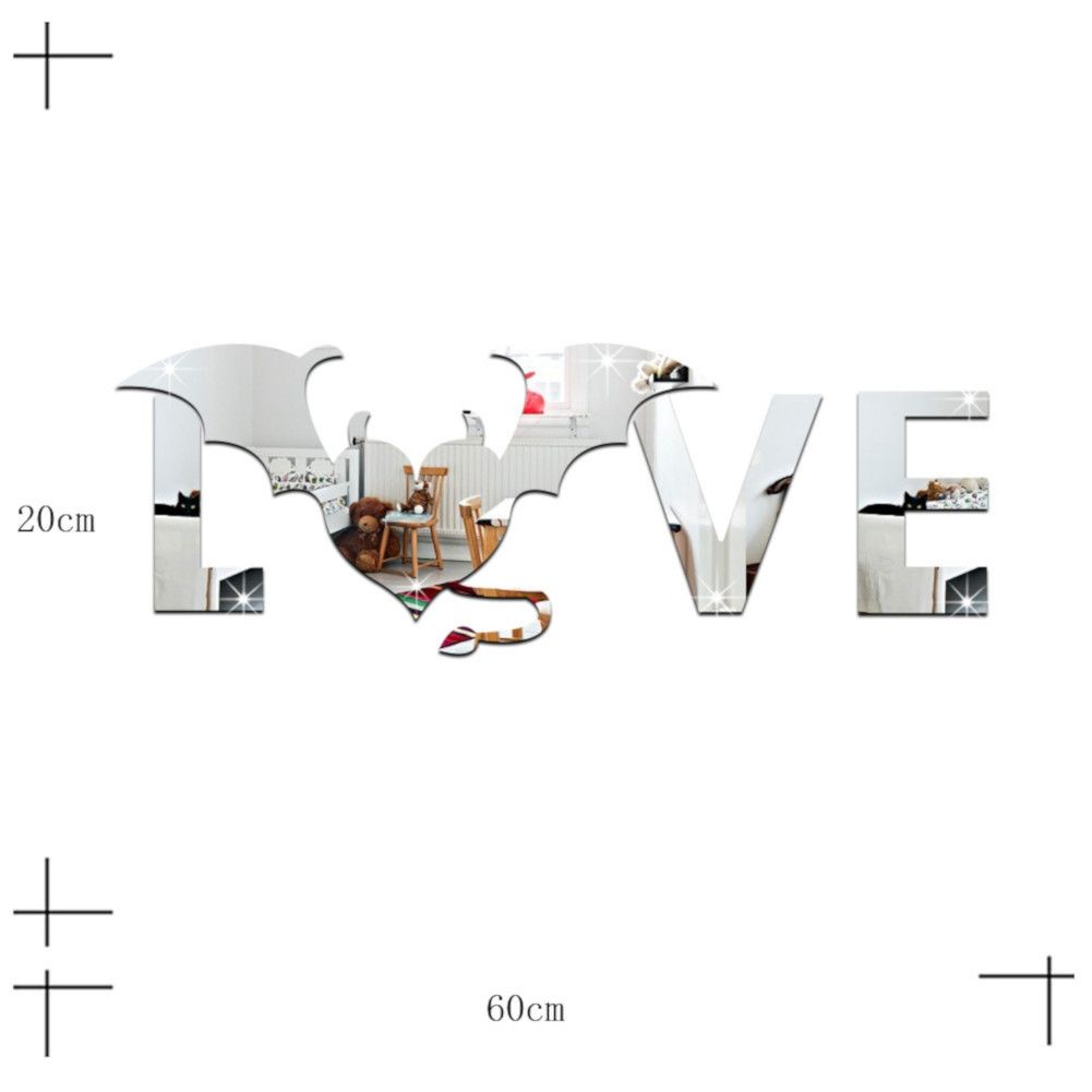 Love and Bat Pattern Wall Sticker for Living Room Backdrop Wall Bedroom