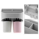 Compact Toothbrush Rack Multi-functional Bathroom Organizer Cosmetic Shaver Storage Holder(#1)