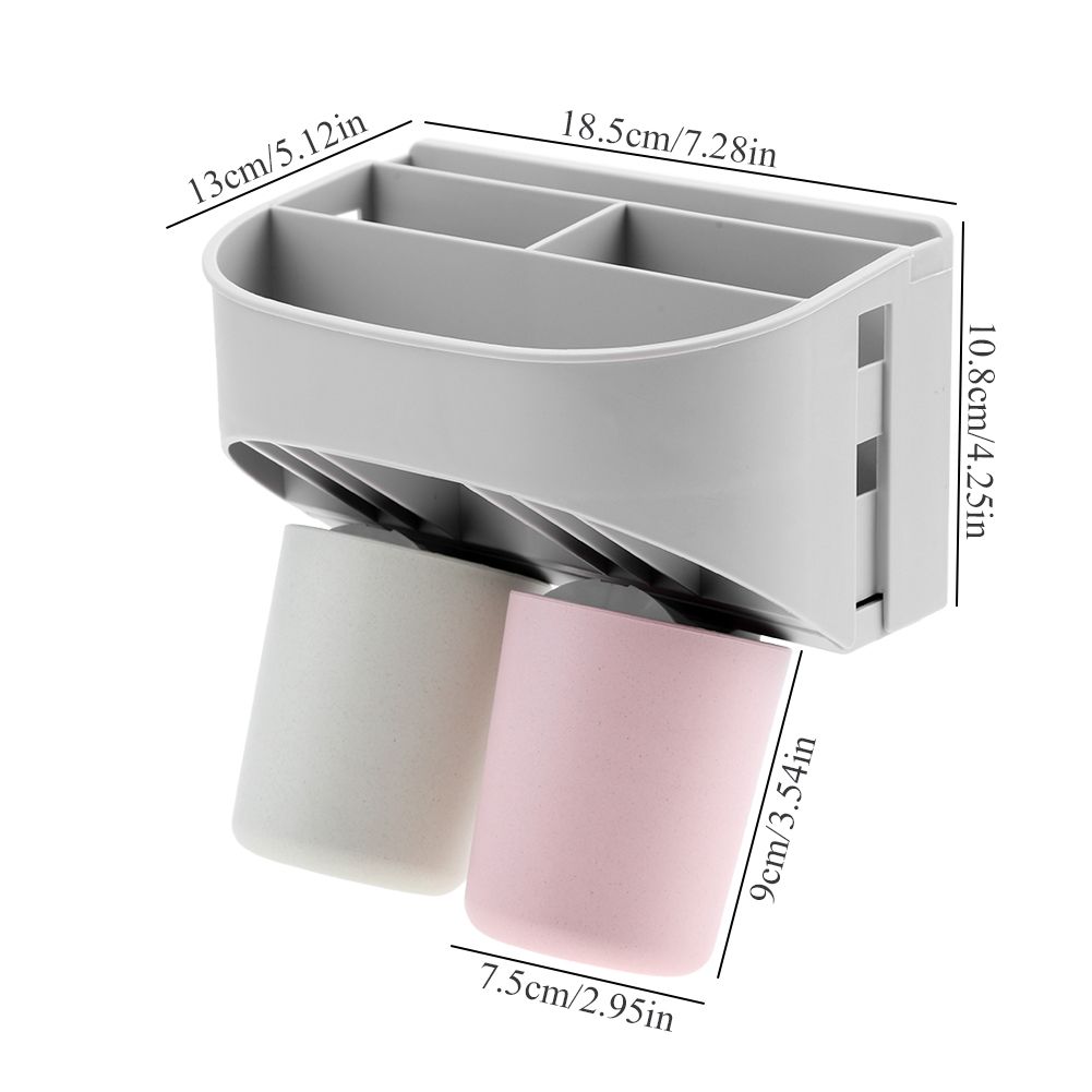 Compact Toothbrush Rack Multi-functional Bathroom Organizer Cosmetic Shaver Storage Holder(#1)