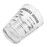 Small Glass Measuring Cup Oz / Ml / Teaspoon / Tablespoon 4 Scales 1ounce 30ml Kitchen Tool - Rear View