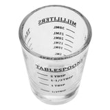 Small Glass Measuring Cup Oz / Ml / Teaspoon / Tablespoon 4 Scales 1ounce 30ml Kitchen Tool - Close-Up Angle