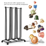 Black Color Chrome Plating Iron Coffee Capsule Storage Rack for Holding 42 Pieces Capsules - Close-Up Angle