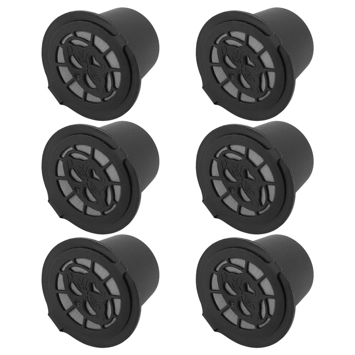 6Pcs Plastic and Stainless Steel Refillable Reusable Coffee Capsule Filters Baskets Replacement