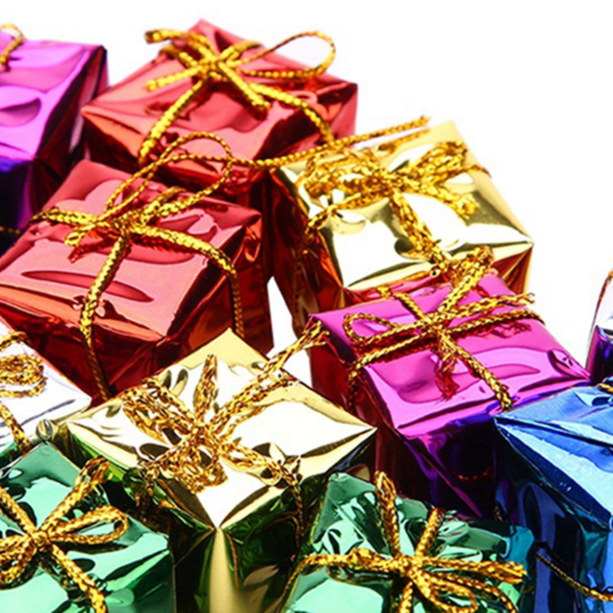 12PCS Gift Box Pendant Hanging Ornament for Christmas Tree Xmas Parties Decor