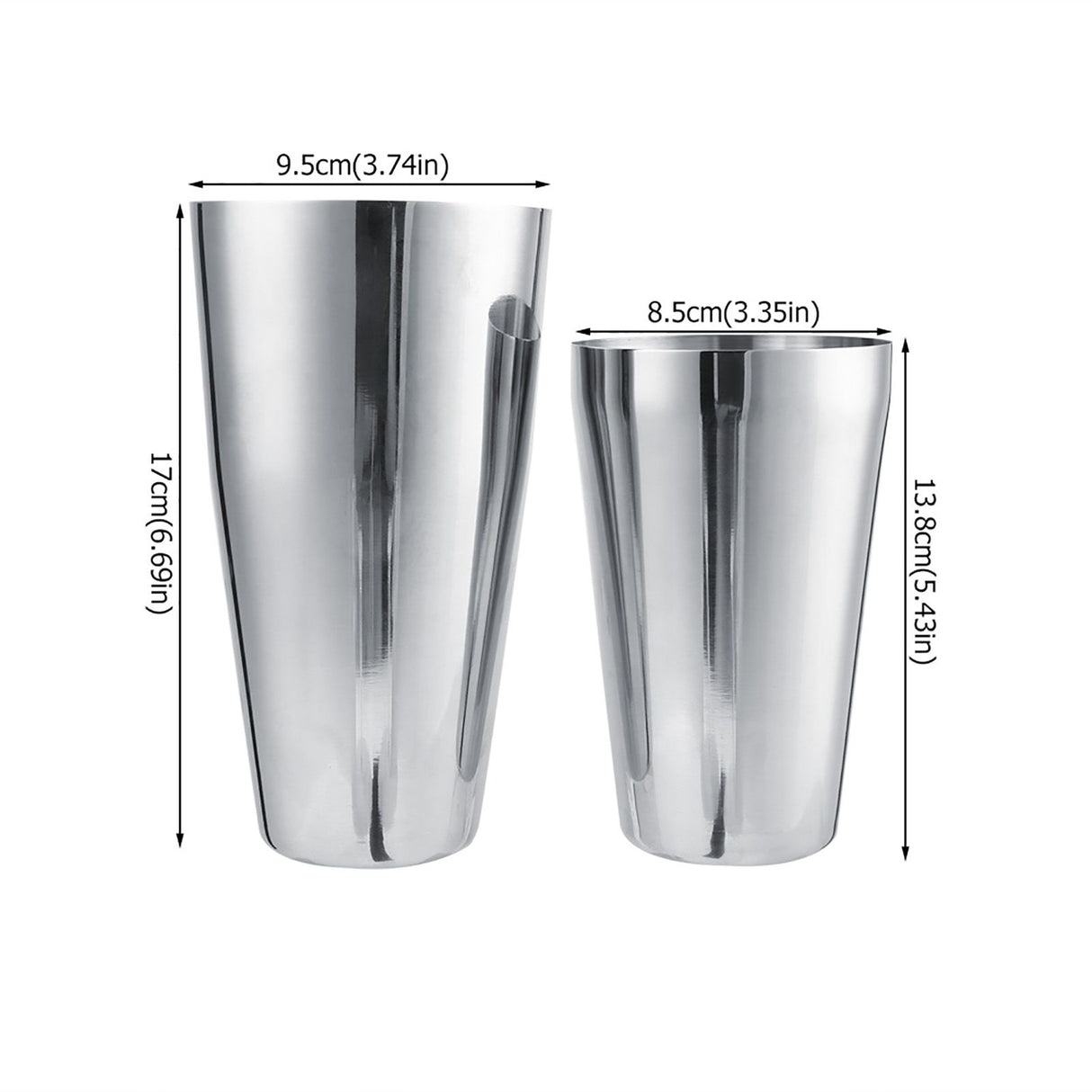 Stainless Steel Wine Cocktail Shaker Set Mixing Making Drinking Container Barware (800/600ml)
