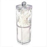 1Pc Acrylic Comestic Plastic Round Box Cotton Pad Swabs Makeup Storage Case