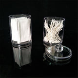 1Pc Acrylic Comestic Plastic Round Box Cotton Pad Swabs Makeup Storage Case
