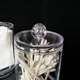 1Pc Acrylic Comestic Plastic Round Box Cotton Pad Swabs Makeup Storage Case - 45-Degree Angle